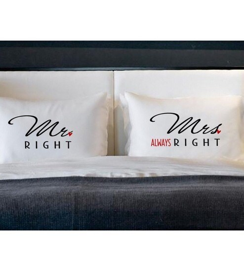 Buy My Gift Booth Mr Right Mrs Always Right White Cotton