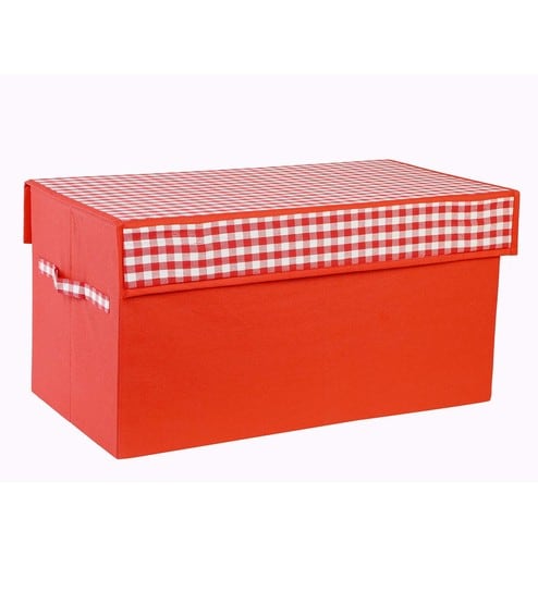 Buy Red Non Woven Mdf Wardrobe Box L 27 W 14 H 14 Inches