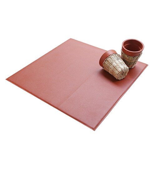 Buy My Gift Booth Red Faux Leather Table Mat Set Of 6 Online