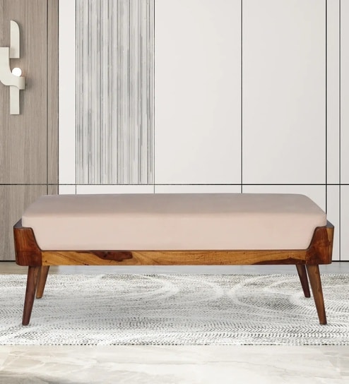 Myler Sheesham Wood Bench Beige Color