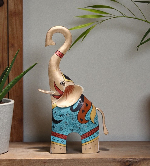 Myron Elephant Hand Painted Figurine