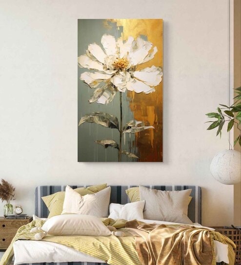 Mystery Flower 16inx20in Gallery Wrap Canvas Painting for Living Room