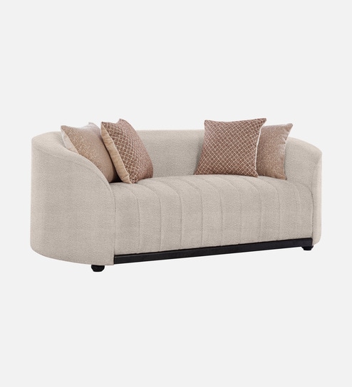 Mystic Boucle Fabric 2 Seater Sofa In Dark Grey Colour