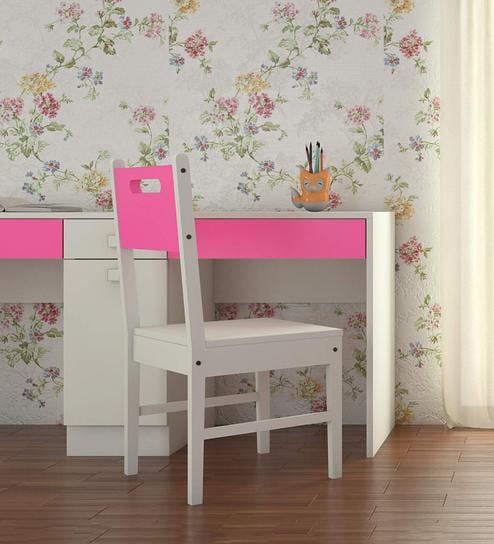 Mystica Solid Wood Chair In Barbie Pink