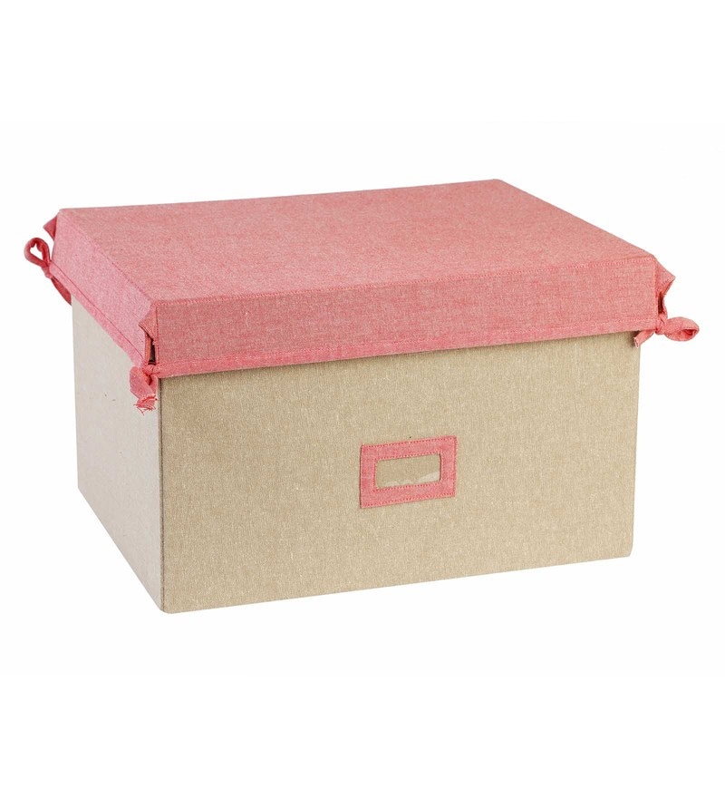 Buy Pink Linen Mdf Wardrobe Box L 17 W 13 H 10 5 Inches