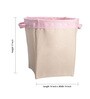 Cotton Pink & Beige Laundry Basket, 5 Ltr
