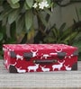 My Gift Booth Deer Print Canvas Maroon 30 L Storage Chest