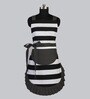 Free Size and Daily Usable Cotton Dress Style Apron in Black and White