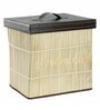 20 Ltr Wood Laundry Basket In Beige