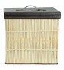 20 Ltr Wood Laundry Basket In Beige