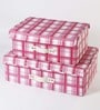 My Gift Booth Leatherette Pink & White Storage Trunk