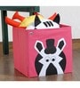 Zebra Fabric Kids Storage Box in Maroon Colour
