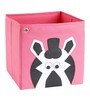 Zebra Fabric Kids Storage Box in Maroon Colour