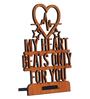My Heart Beats Only For You Brown Engineered Wood Showpiece With Stand