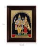 Multicolour Vishnu Lakshmi Plywood and Gold Foil 2.4 x 12 x 15 Inch Framed Tanjore Painting
