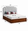 Myra Arcus Queen Size Upholsetered Bed In Mist Grey Colour With Hydraulic Storage