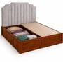 Myra Arcus Queen Size Upholsetered Bed In Mist Grey Colour With Box Storage