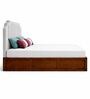 Myra Arcus Queen Size Upholsetered Bed In Mist Grey Colour With Hydraulic Storage
