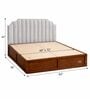 Myra Arcus Queen Size Upholsetered Bed In Mist Grey Colour With Box Storage