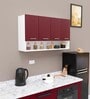 Myra Engineered wood Wall Mounted Kitchen Cabinet (Burgundy & White)