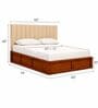 Myra Linear Queen Size Upholsetered Bed In Beige Colour With Hydraulic Storage