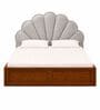 Myra Reva Queen Size Upholsetered Bed In Mist Grey Colour With Hydraulic Storage