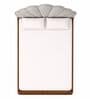 Myra Reva Queen Size Upholsetered Bed In Mist Grey Colour With Hydraulic Storage