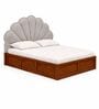 Myra Reva Queen Size Upholsetered Bed In Mist Grey Colour With Box Storage