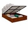Myra Reva Queen Size Upholsetered Bed In Mist Grey Colour With Hydraulic Storage