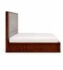 Myra Vertex Queen Size Upholsetered Bed In Mist Grey Colour With Hydraulic Storage