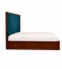 Myra Vertex Queen Size Upholsetered Bed In Teal Green Colour With Hydraulic Storage