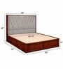 Myra Vertex Queen Size Upholsetered Bed In Mist Grey Colour With Box Storage