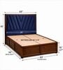 Myra Vertex Queen Size Upholsetered Bed In Royal Blue Colour With Box Storage