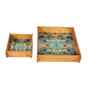 Mystic Mandala Wooden Tray Set   Set of 2