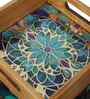 Mystic Mandala Wooden Tray Set   Set of 2