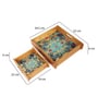 Mystic Mandala Wooden Tray Set   Set of 2