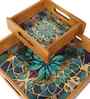 Mystic Mandala Wooden Tray Set   Set of 2