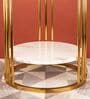 Mystique End Table In White & Gold Finish