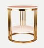 Mystique End Table In White & Gold Finish