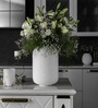 White Mystique Threads Big Vases