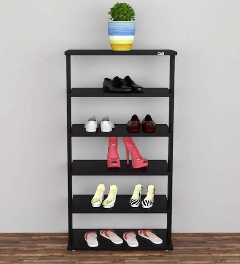 Nestor Open Shoe Rack in Black Finish