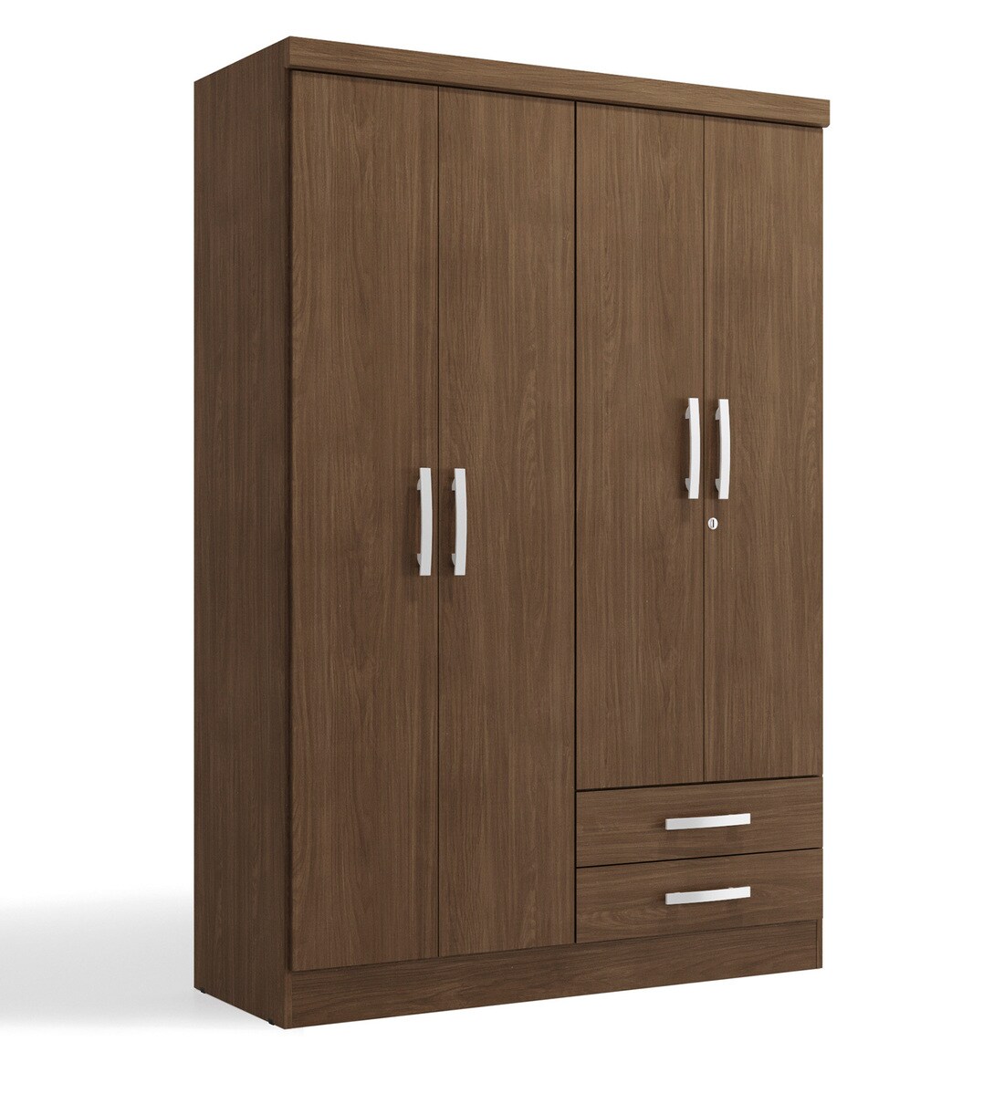 Buy Naotsune 4 Door Wardrobe In Regato Walnut Finish With 2 Drawers By