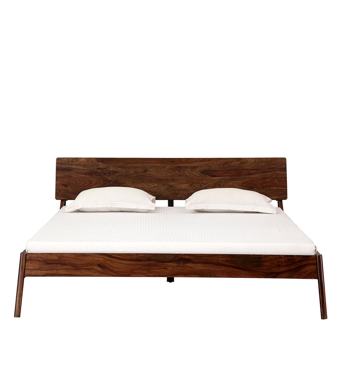 Buy Harlow Solid Wood King Size Bed In Provincial Teak Finish By Woodsworth Online MidCentury