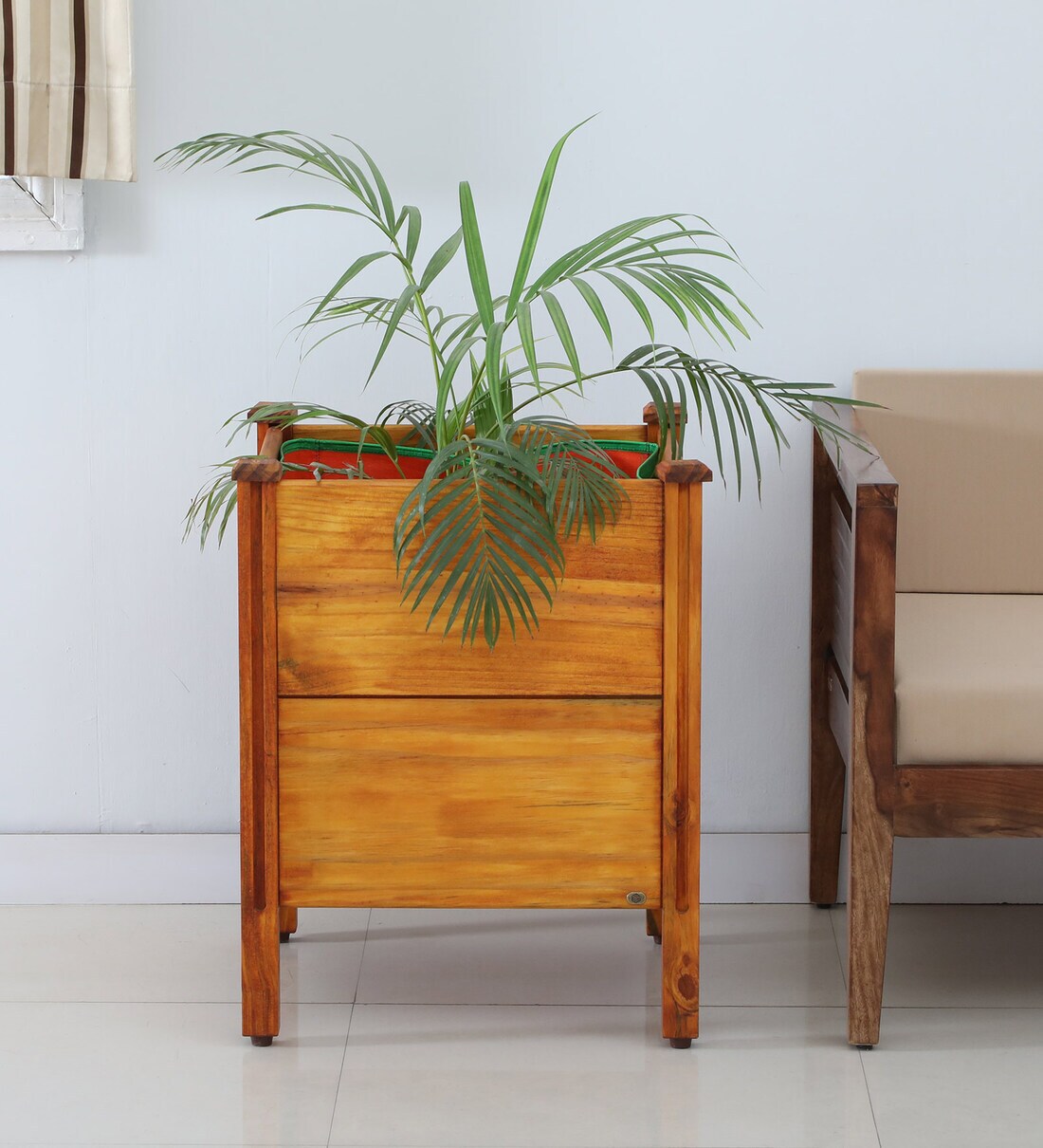 Buy Natural Finish Pine Wood Unique Floor Planter by My Eden at 21 OFF