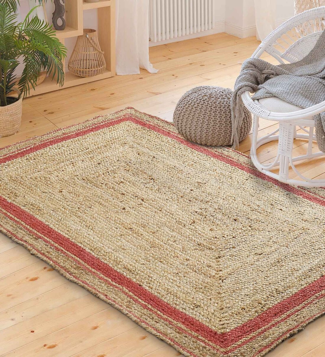 jute cross rug