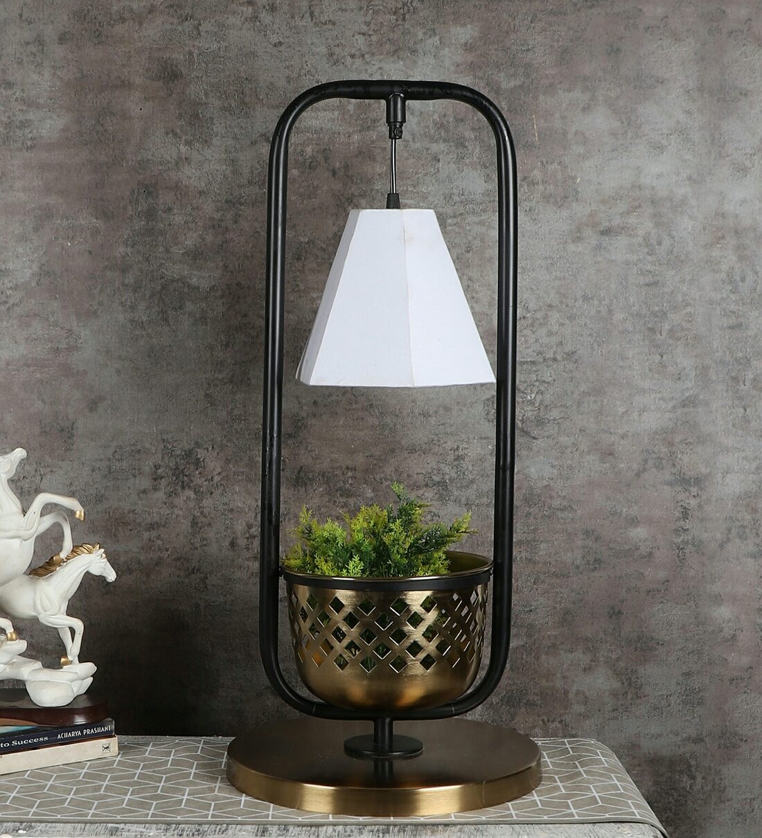 Buy Natural Shade Floor Lamp With Metal Base By Forever Lights Online