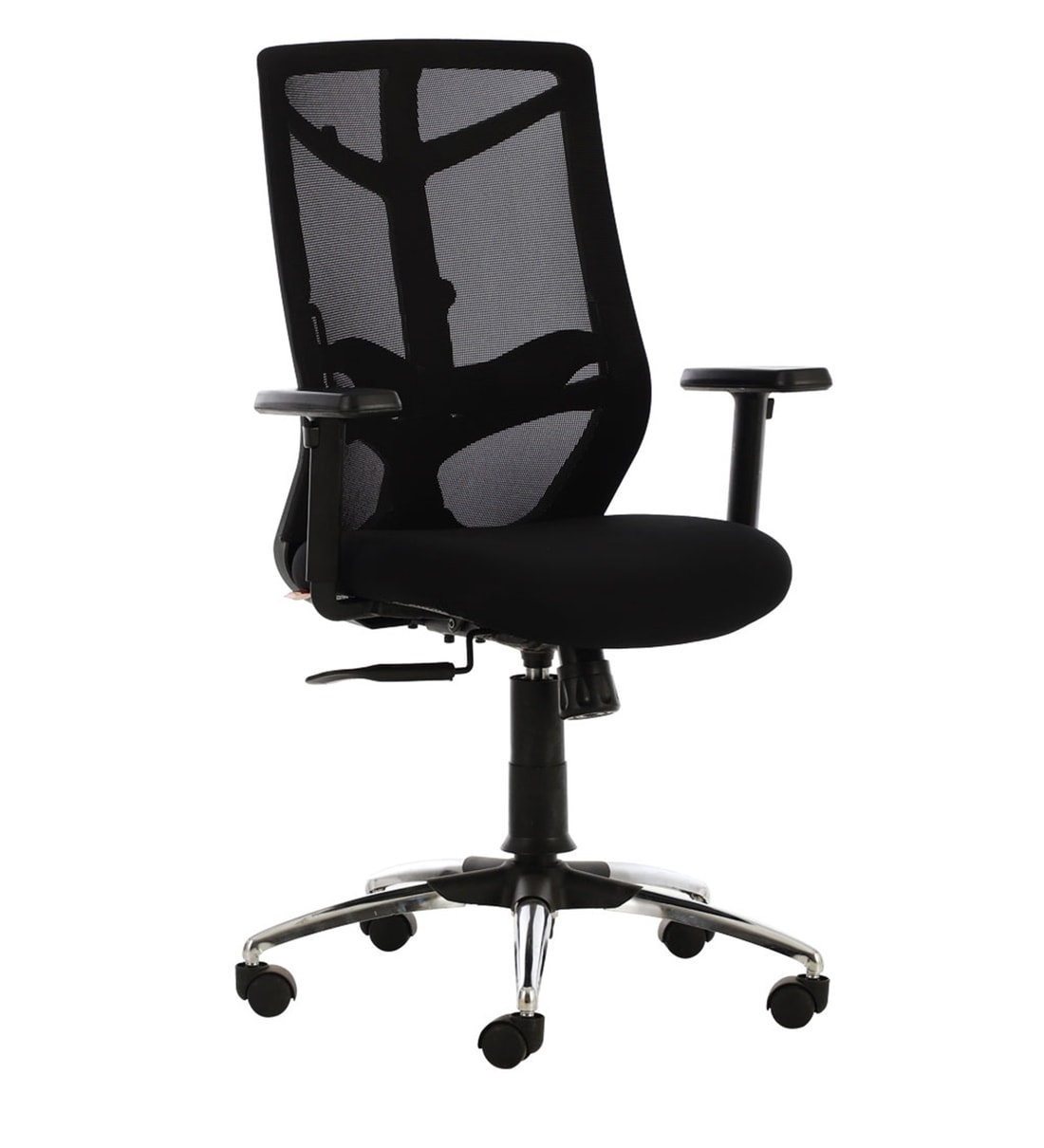 Buy Nature Ergonomic Chair in Black Colour by Durian Online Mid Back