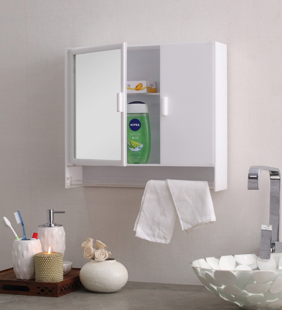 Buy Acrylic White 6 Compartment Bathroom (L 16, W 4, H 18