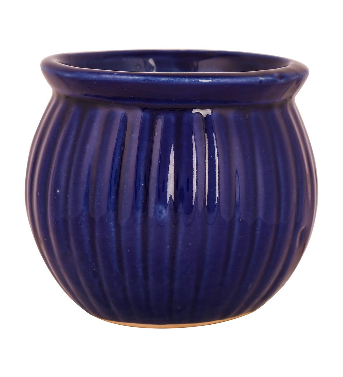 Buy Navy Blue Ceramic Lehsun Design Planter by Justoriginals Online