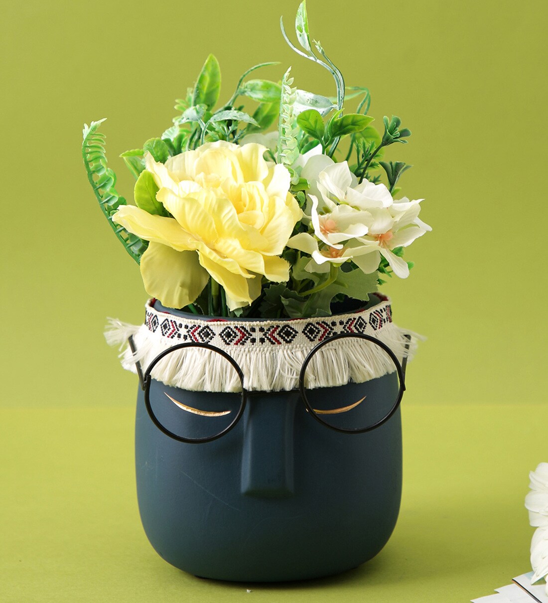 Navy Blue Ceramic Planter